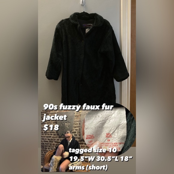 90s faux fur jacket - Picture 1 of 4